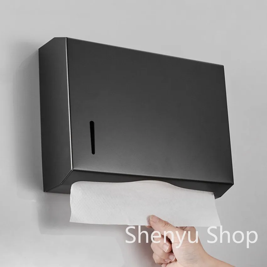 

Metal Tissue Holder Gold Paper Towel Dispenser Toilet Paper Holder Box Bathroom Stainless Steel Wall-mounted Without Punching