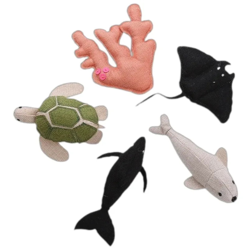 

Pet Supplies Plush Cat Mint Sound Paper Cat Toys Marine Animal Series Durable Self Hi Companion Cat Toys