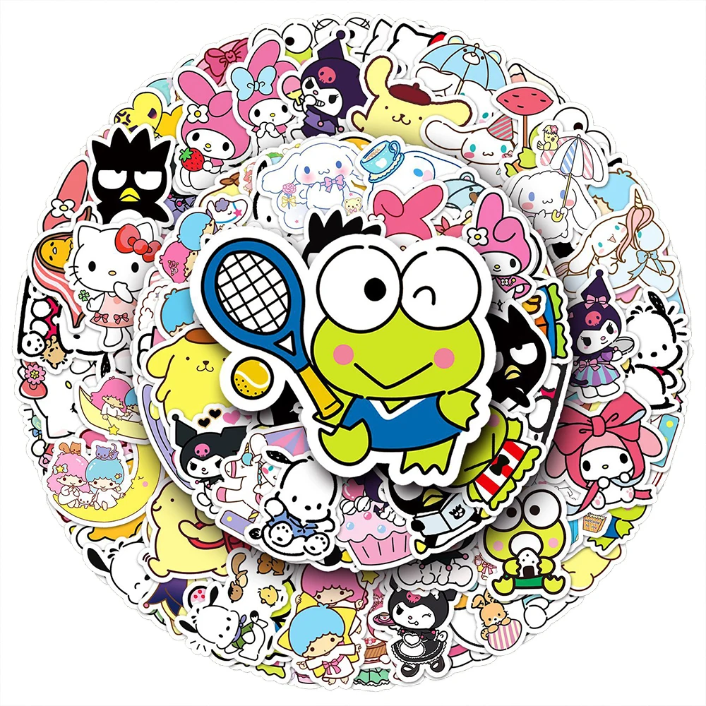 10/30/50/100 Stück Mix Sanrio Anime Cartoon Aufkleber Kawaii Cinnamoroll Keroppi Kuromi Aufkleber Wasserdicht Graffiti Koffer Laptop – Detail 6