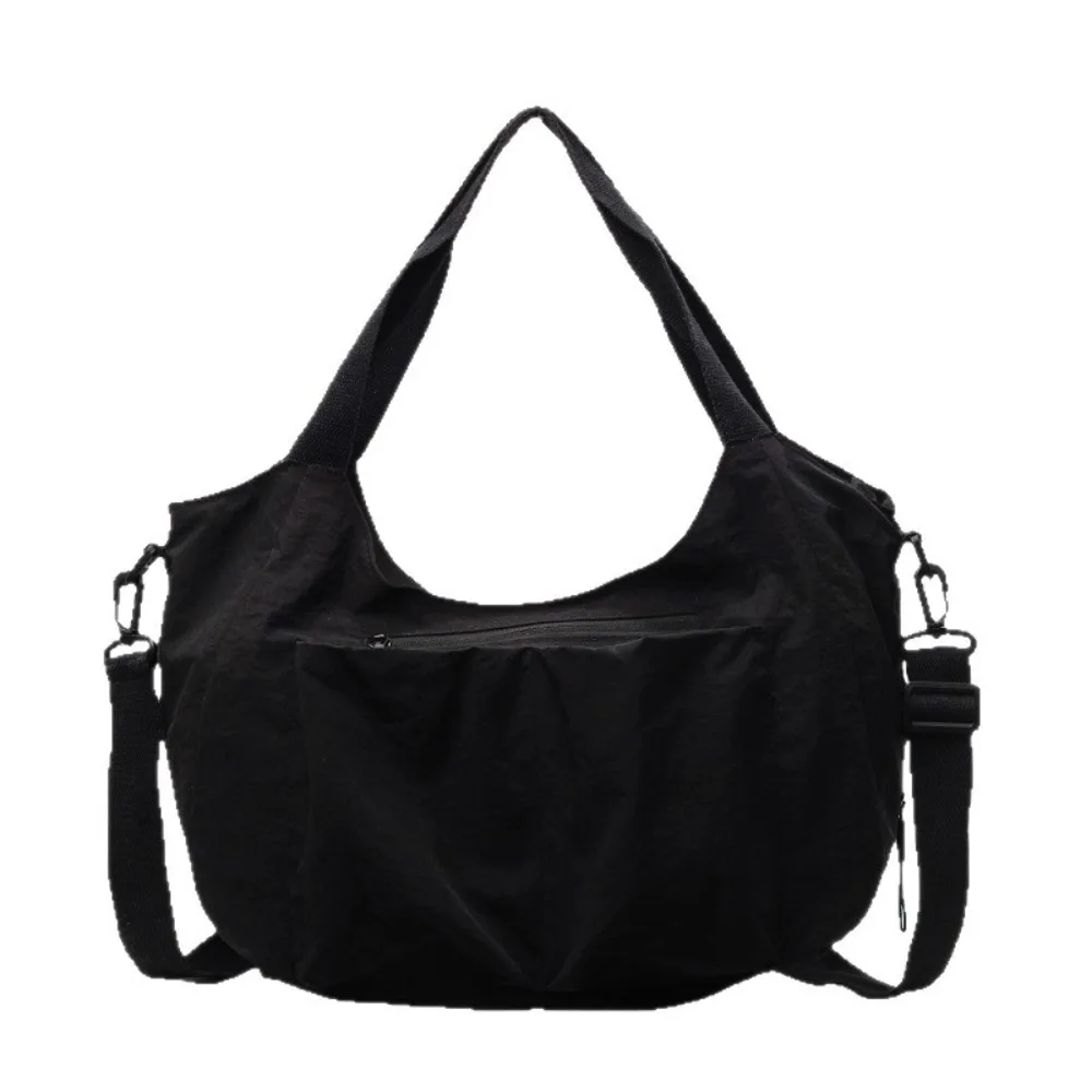 

Casual Solid Color Tote Bag Japanese Style Multi-Pocket Large Capacity Shoulder Bag Cloth Polyester Versatile Commuting Handbag