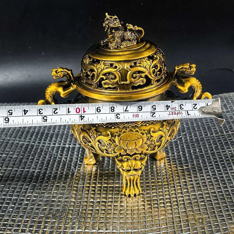 Wholesale Brass Incense Burners Office Decorations Home Decor Exquisitely Carved Lion Dragon Patterns for Incense Coils or cone