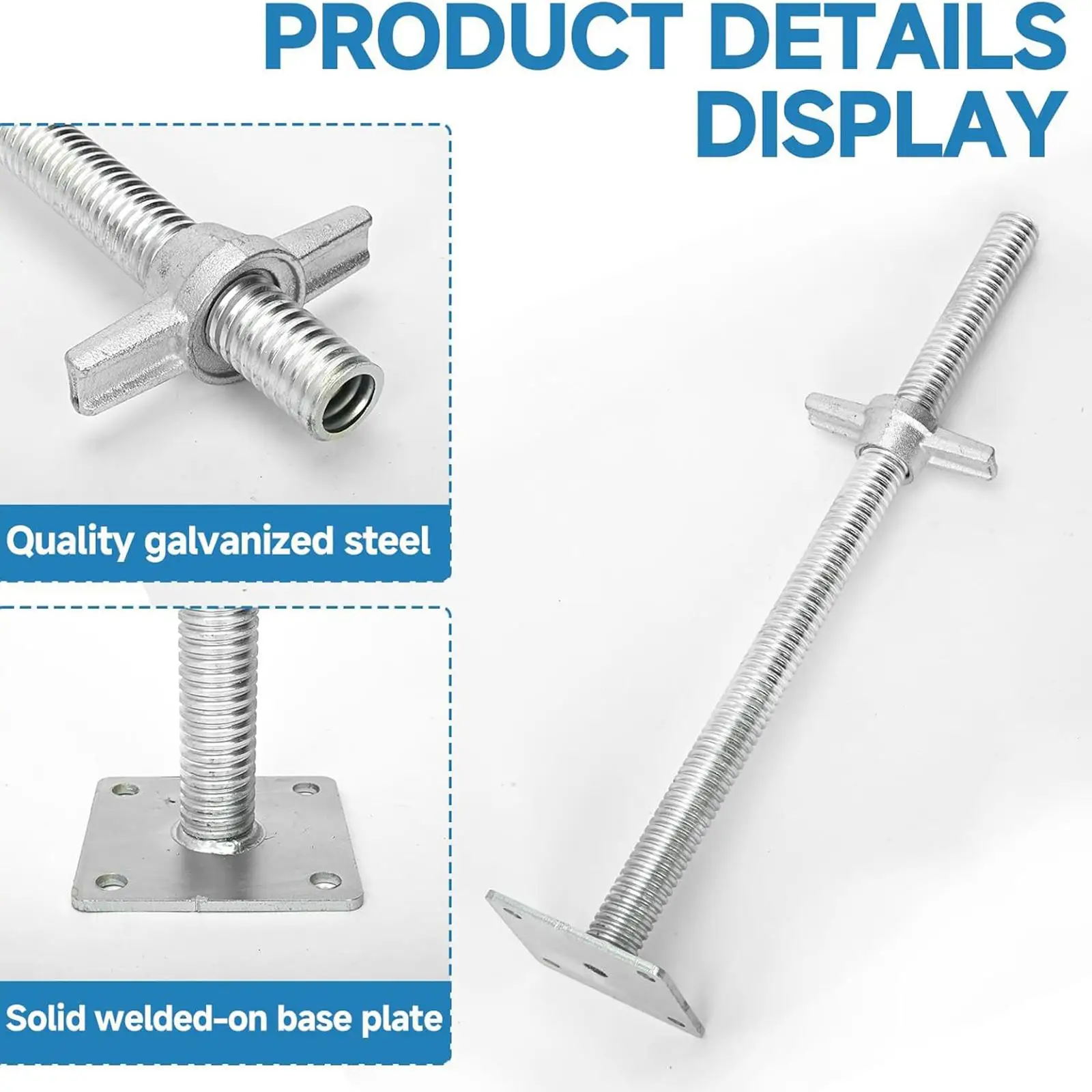Регулируемые опорные стойки для строительных лесов с полым винтовым штоком и большой гайкой-барашком для строительных работ