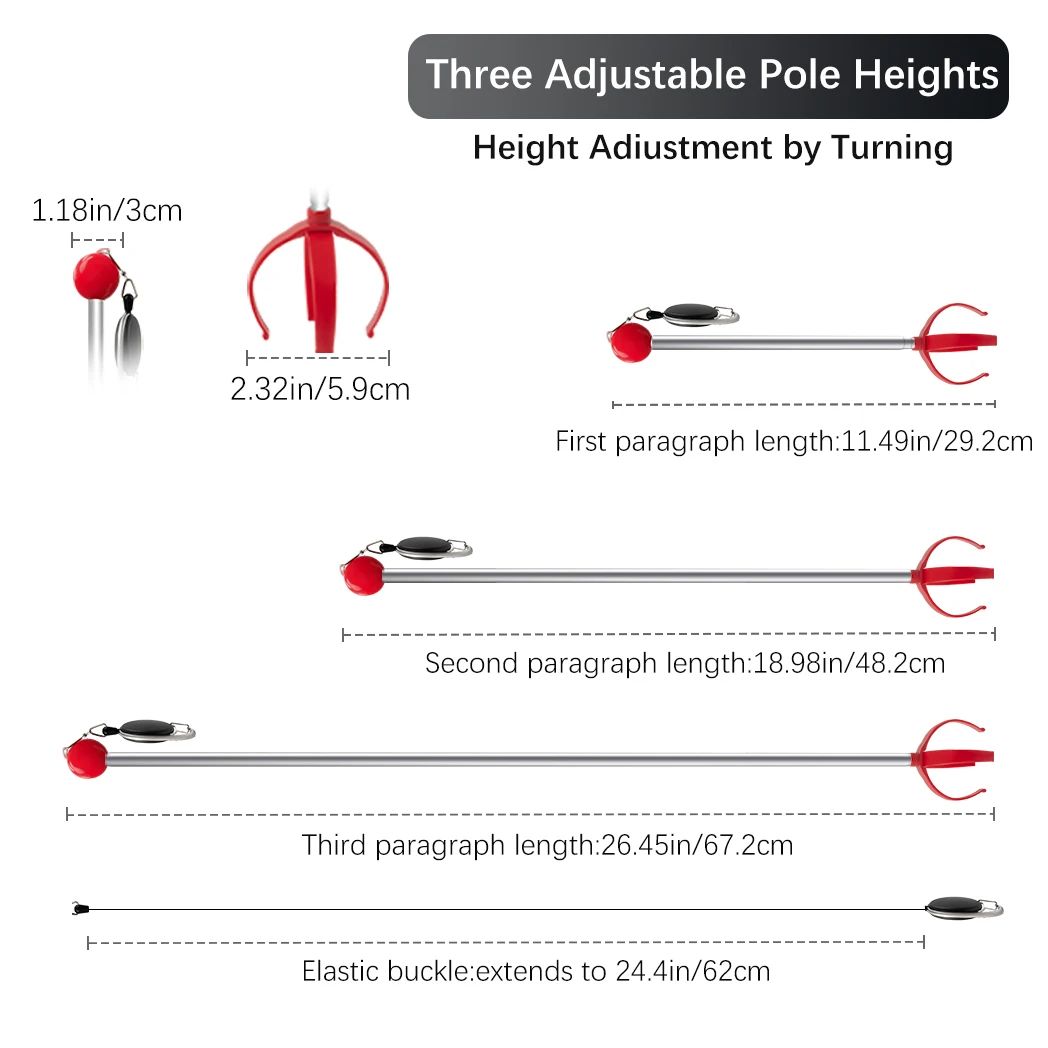 Caiton 1PC Park Golf Ball Retriever (أحمر/أزرق Opt) - أداة التقاط كرة الجولف التلسكوبية، أداة التقاط الكرة للجولف، ملحقات الجولف #2