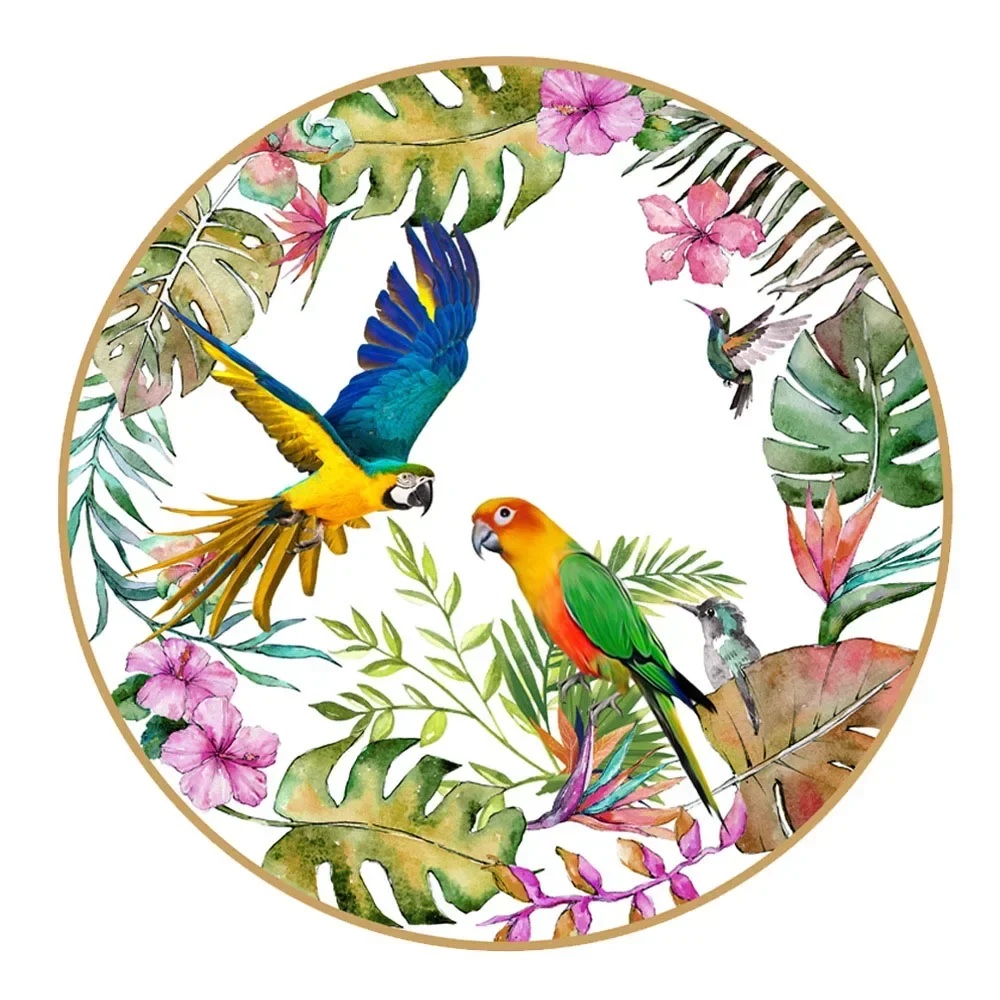 New Pastoral Parrot Bone China Tableware Set Animal Pattern Western Food Plate Household Dinnerware Coffee Cup