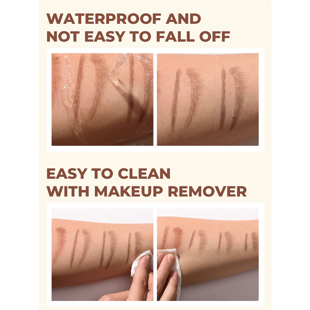 BEAUTY GLAZED Matita per sopracciglia automatica a doppia testa Penna per sopracciglia facile da usare a lunga durata impermeabile