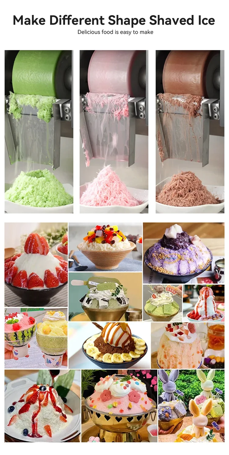 Bulk Purchase Korian Flake Ice Machine for Bingsu with Stainless Steel Motor Automatic Cleaning Commercial Use