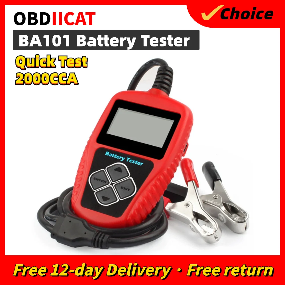 Original BA101QUICKLYNKS Car Battery Tester 12V 100-2000CCA System Detect Auto Load Battery Analyzer Car Battery Tool PK KW208