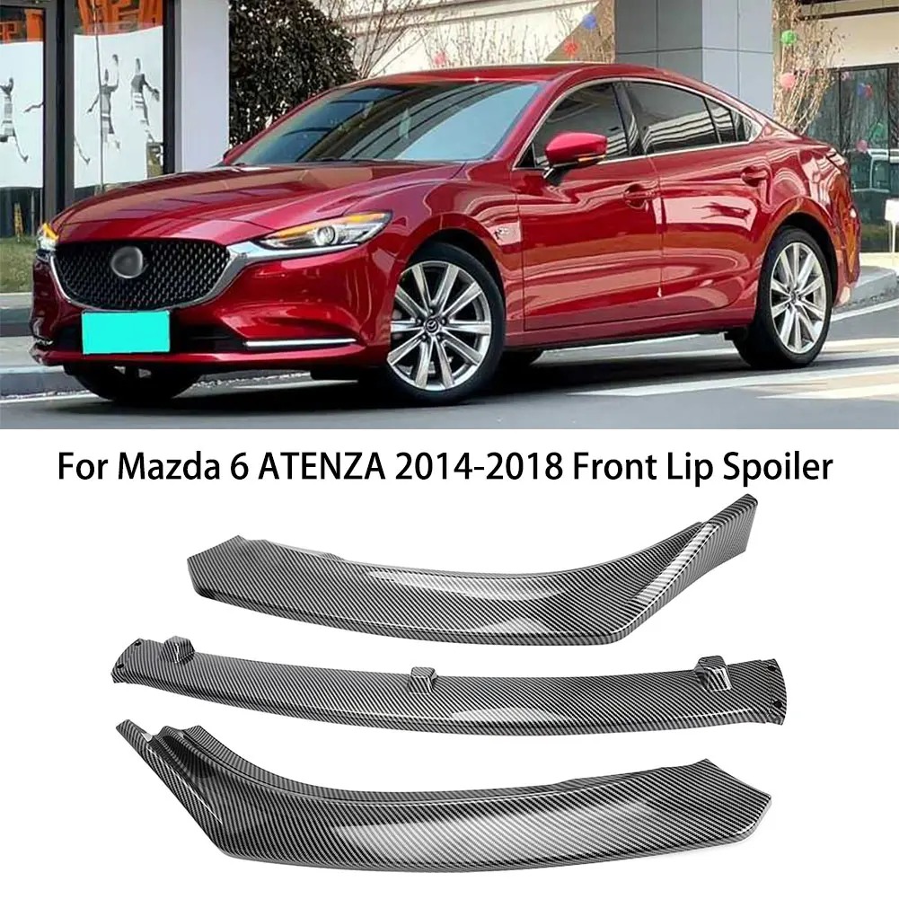 

Car Three Stage Front Shovel Spoiler Splitter For Mazda 6 ATENZA 2014-2018 Front Lid Lower Exterior Styling Cover Accessories