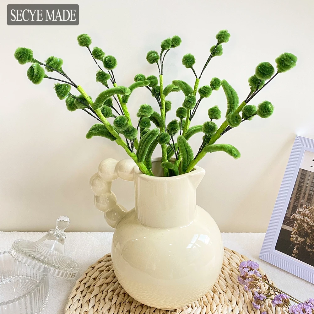 

1PC Countryside Style Simulation Plant Decoration Chenille Stem Handmade Products Artificial Flower Arrangement Accessories K92