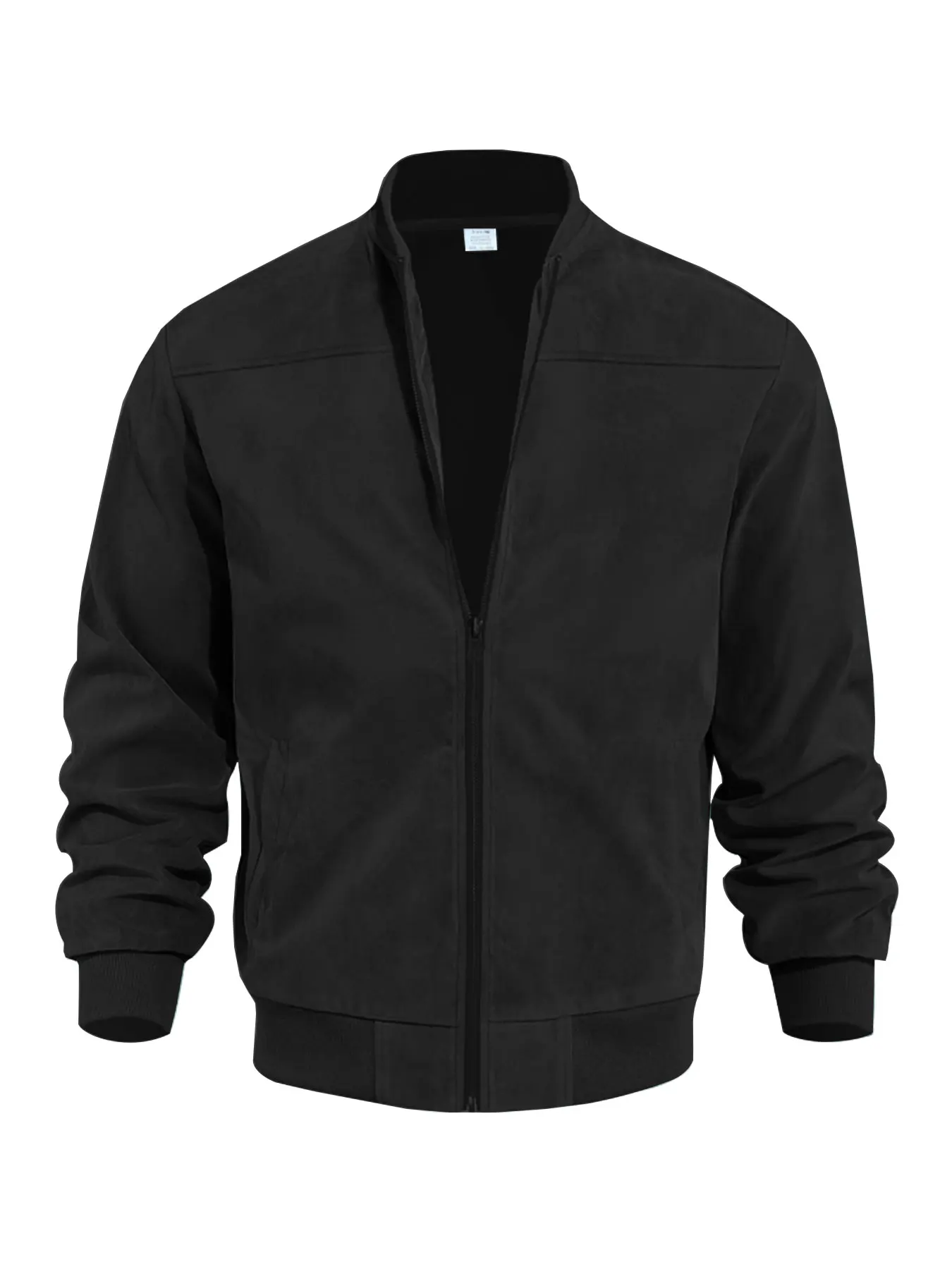 Men's Lightweight Bomber Jacket - Casual Windproof and Waterproof Polyester Fiber, Zipper, Ribbed Knitted Cuffs and Double Pockets, Great for Outdoor Activities, Travel and Hiking