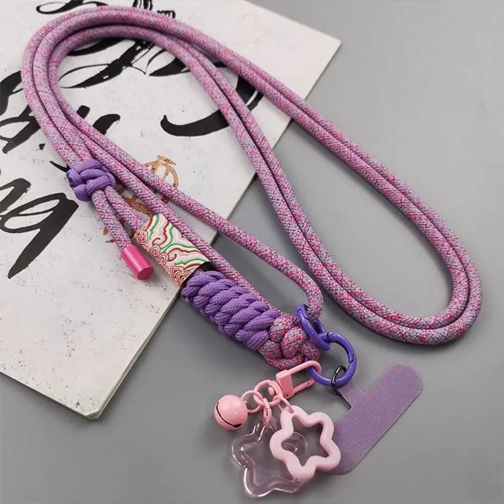 

Прочный ремешок для мобильного телефона, регулируемый металлический крючок, ремешок через плечо для мобильных телефонов, длинная круглая пряжка, тканый ремешок для телефона