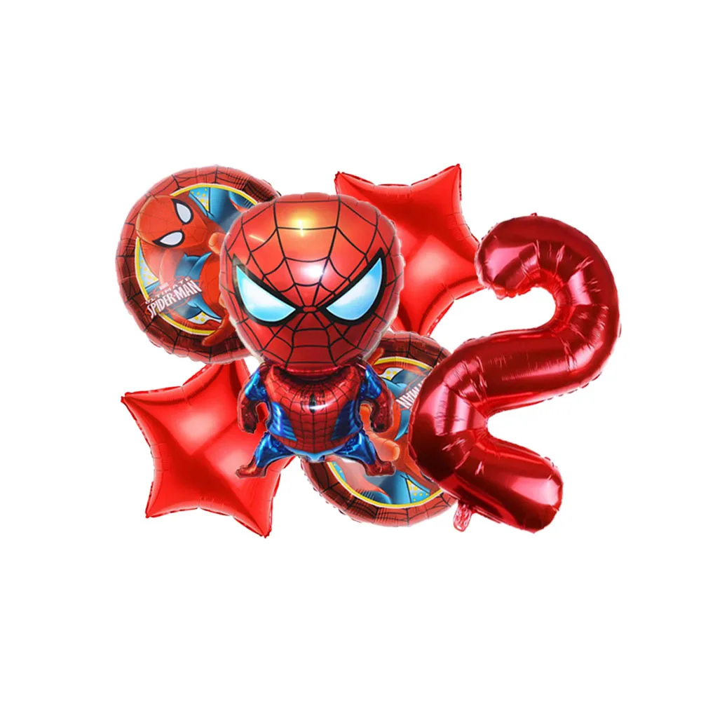 جديد سبايدرمان احباط بالون مجموعة 32 بوصة أرقام حمراء 1-8 سنة استحمام الطفل خارقة تحت عنوان الاطفال الفتيان حفلة عيد ميلاد الديكور