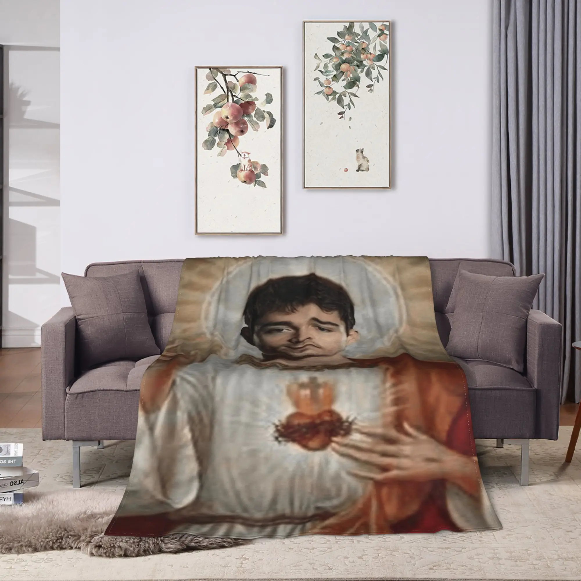 C-Charles L-Leclerc Saint Flannel Blanket Spring  Warm Throw Blanket for Child Living Room Fluffy Bedspread Sofa Bed Cover