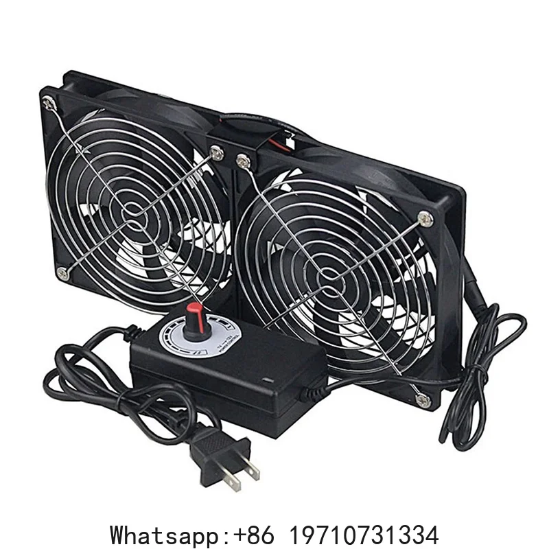 220V 12V Cooling Exhaust Fans with Controller 12cm for GPU VGA Btc Machine Workstation Cabinet Radiator Server Fan