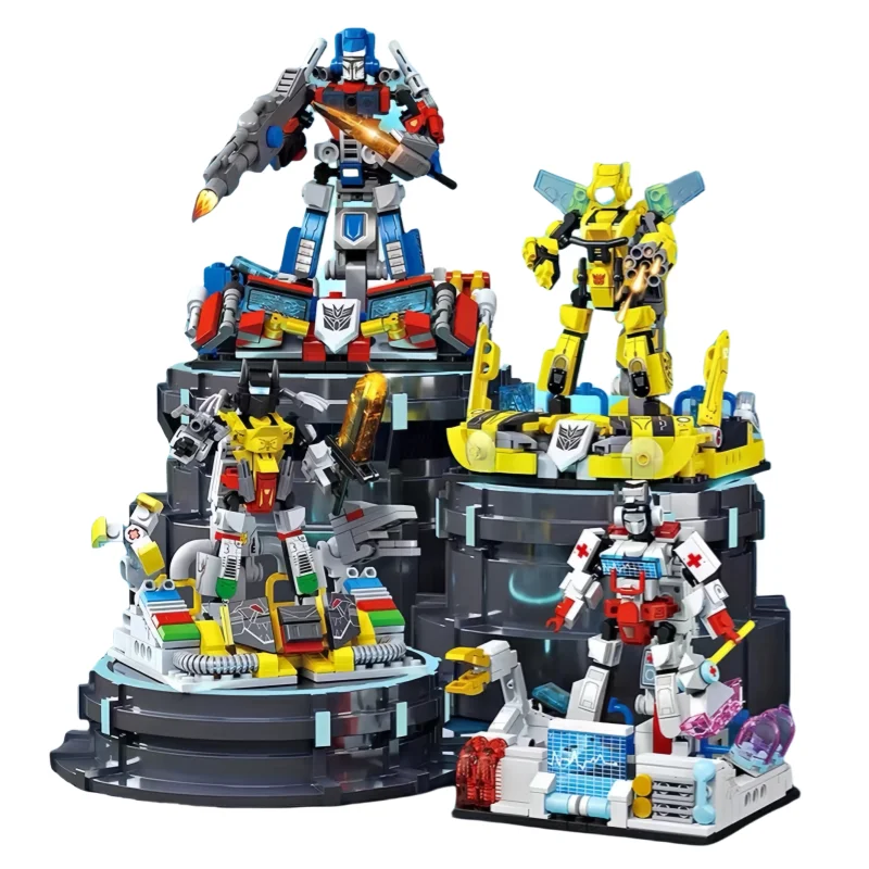 New 4 Boxes of Building Blocks, Deformed Robot Mecha Assembly, Educational Toys, Building Blocks, Boys Holiday Gifts Collection