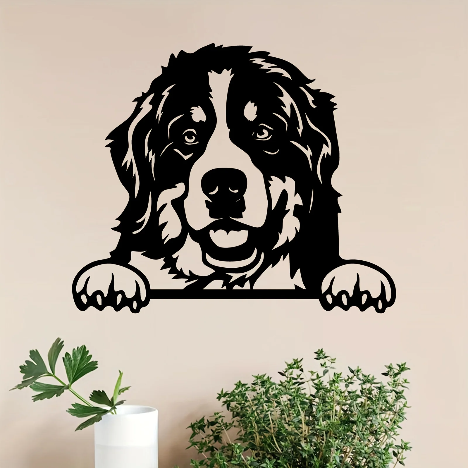 Brand Bernese Mountain Dog Metal Wall Art Rustproof Iron Statue Mural Decor Living Room Garden Fence Dog Lovers