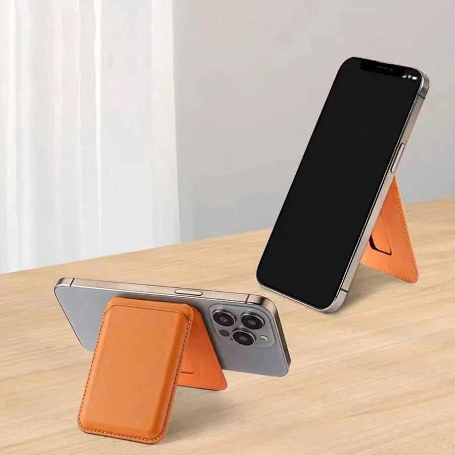 محفظة جلدية مغناطيسية قوية مع حامل إخفاء حافظة لهاتف Magsafe لهاتف iPhone 17 16 Pro Max 15 Plus 14 13 غطاء جيب حامل البطاقة #3