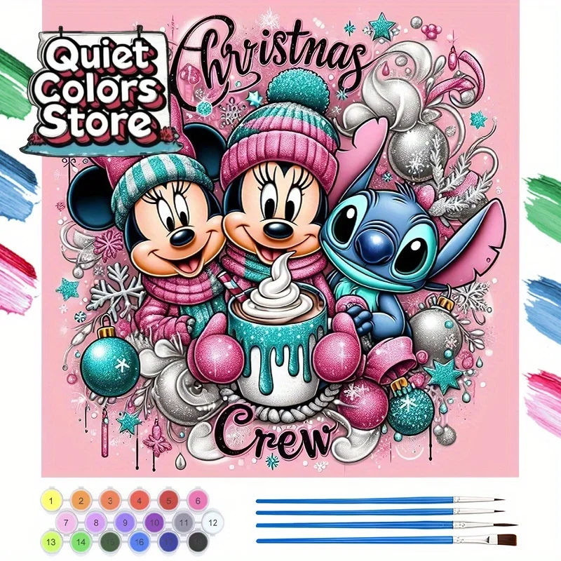 

(Магазин Quiet Colors) 1 шт., Набор для цифровой живописи для взрослых — Микки Маус и Стич (Дисней), 40×40 см / 15,7×15,7 дюймов, для гостиной