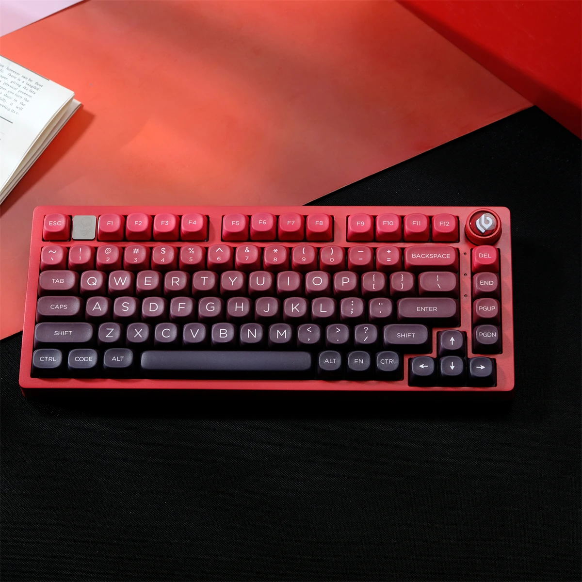 Imagem -06 - Kbcaps Gradiente Vermelho Keycaps 126 Teclas Sorte Keycaps Pbt Sublimação de Tinta Moa Perfil Keycaps para Interruptores mx Teclado Mecânico