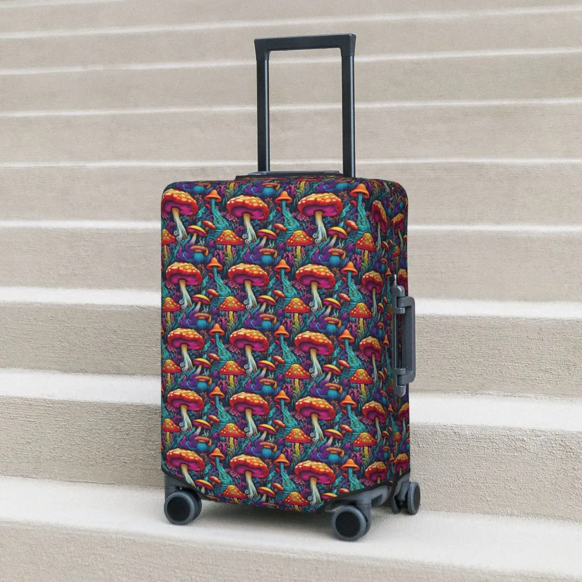 

Acid Trippy Weird Psychedelic Mushroom Suitcase Cover Protection Elastic Trip Luggage Protector Covers for 18-32 Inch