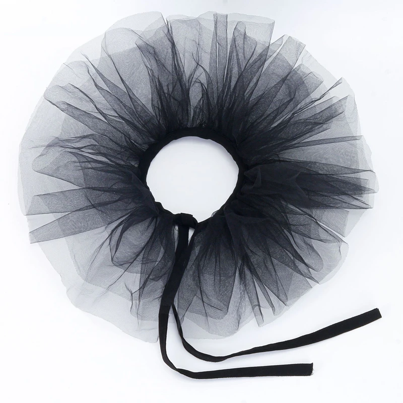 Vintage Neck Ruff Collar Victorian Ruffled Puff Mesh Fake Collar Clown Cosplay Stage Costume Party Photography Accessories