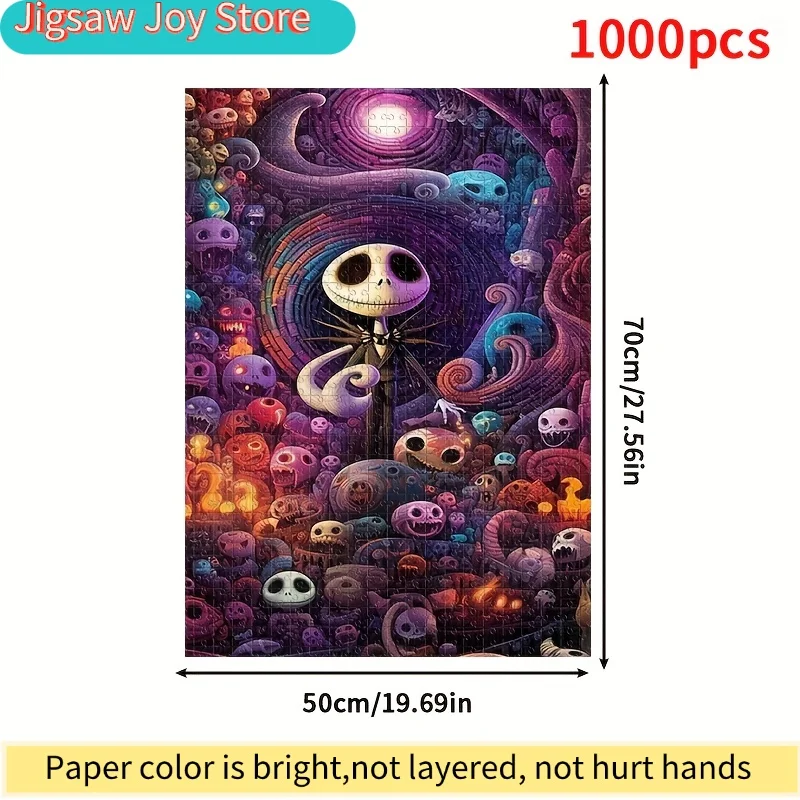 1000피스 퍼즐 DIY 선물 크리스마스 나이트메어 비포 크리스마스 잭 스켈링턴 해골 휴일 선물 캐주얼 퍼즐 게임룸 홈