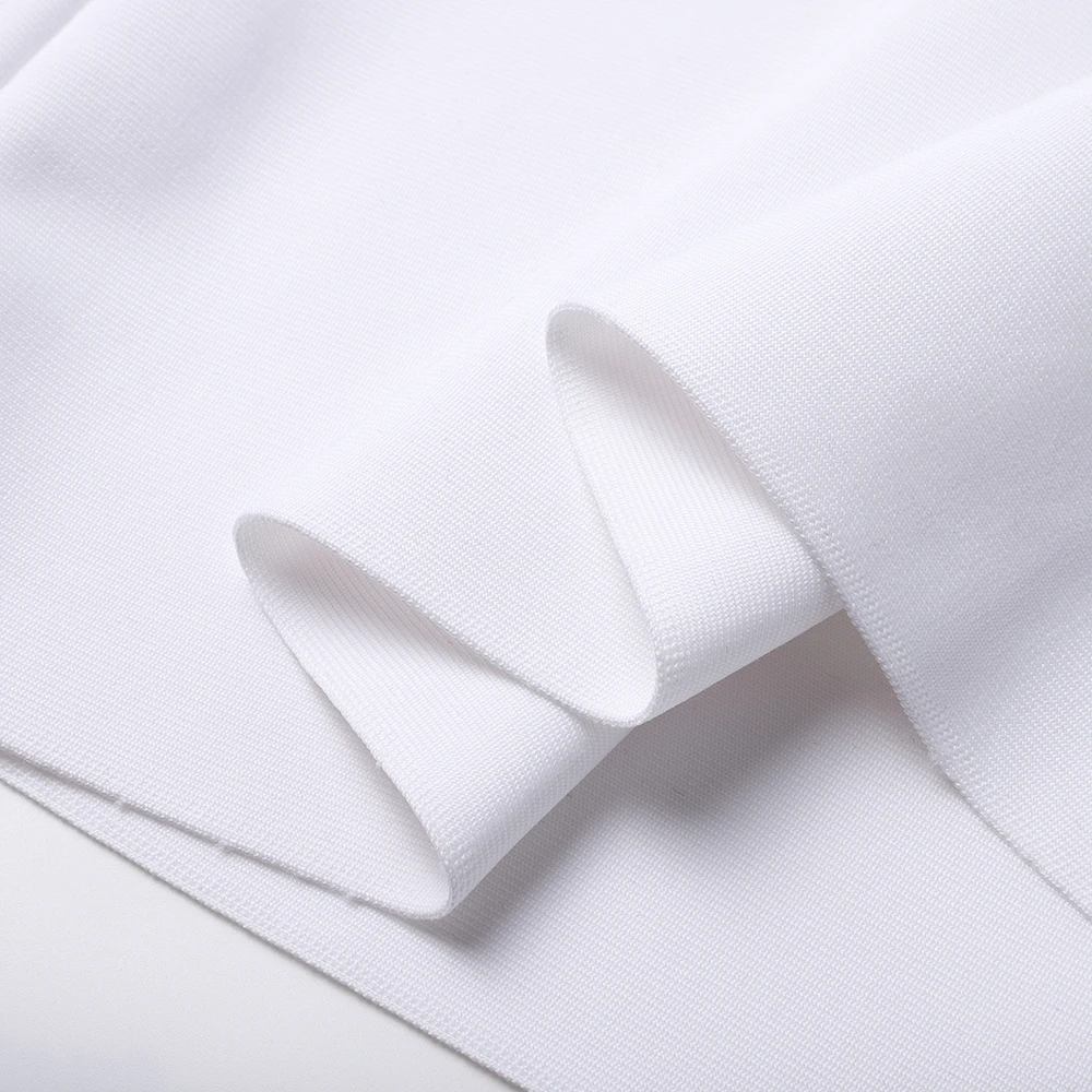 PB エレガント ホワイト ノースリーブ マーメイド スタイル 包帯 ロング ドレス クリスタル装飾 バックレス カットアウト パーティー ウェディング ドレス