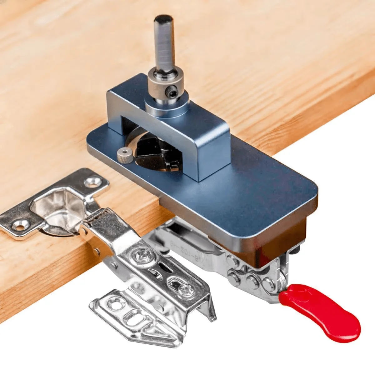 

35mm Cabinet Hinge Hole Drilling Jig - Aluminum Hinge Hole Opener Template Puncher Locator, for Woodworking Door Cabinet