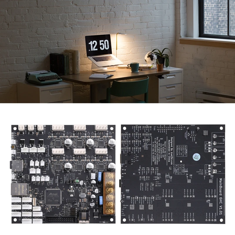 Imagem -02 - Impressora 3d Clone 6hc Placa Controladora Principal Processador 32 Bits Placa Controladora Peça Peças