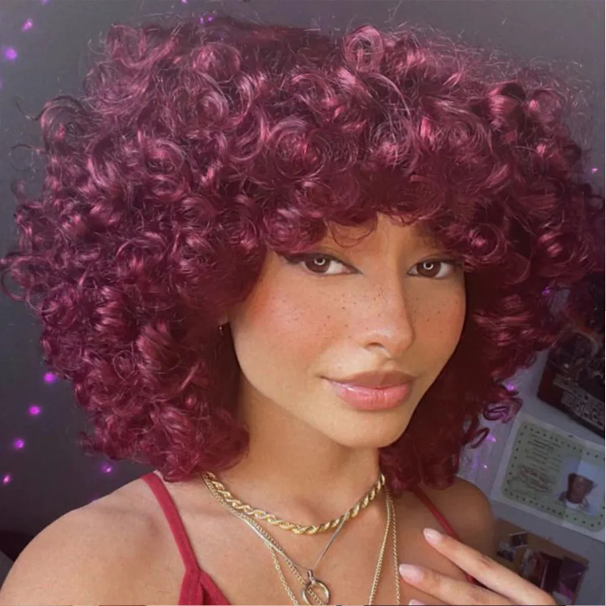 Бразильский афро пышный парик Пикси Боб 99J, полностью машинное производство, предварительно выщипанная челка, 100% человеческие волосы для чернокожих женщин