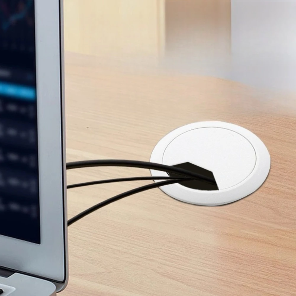 

2pcs Desk Wire Cord Cable Computer Grommets Wire Hole Covers for Office PC Desk Cable Cord Organizer Plastic Cover 50/53/60/80mm