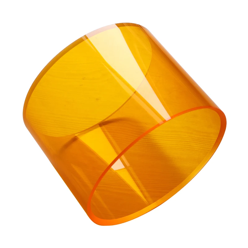 6x7inch 8x6inch Acrylic Drum Body Drum Shell with 45 Degree Bearing Edge 6mm Thickness Orange