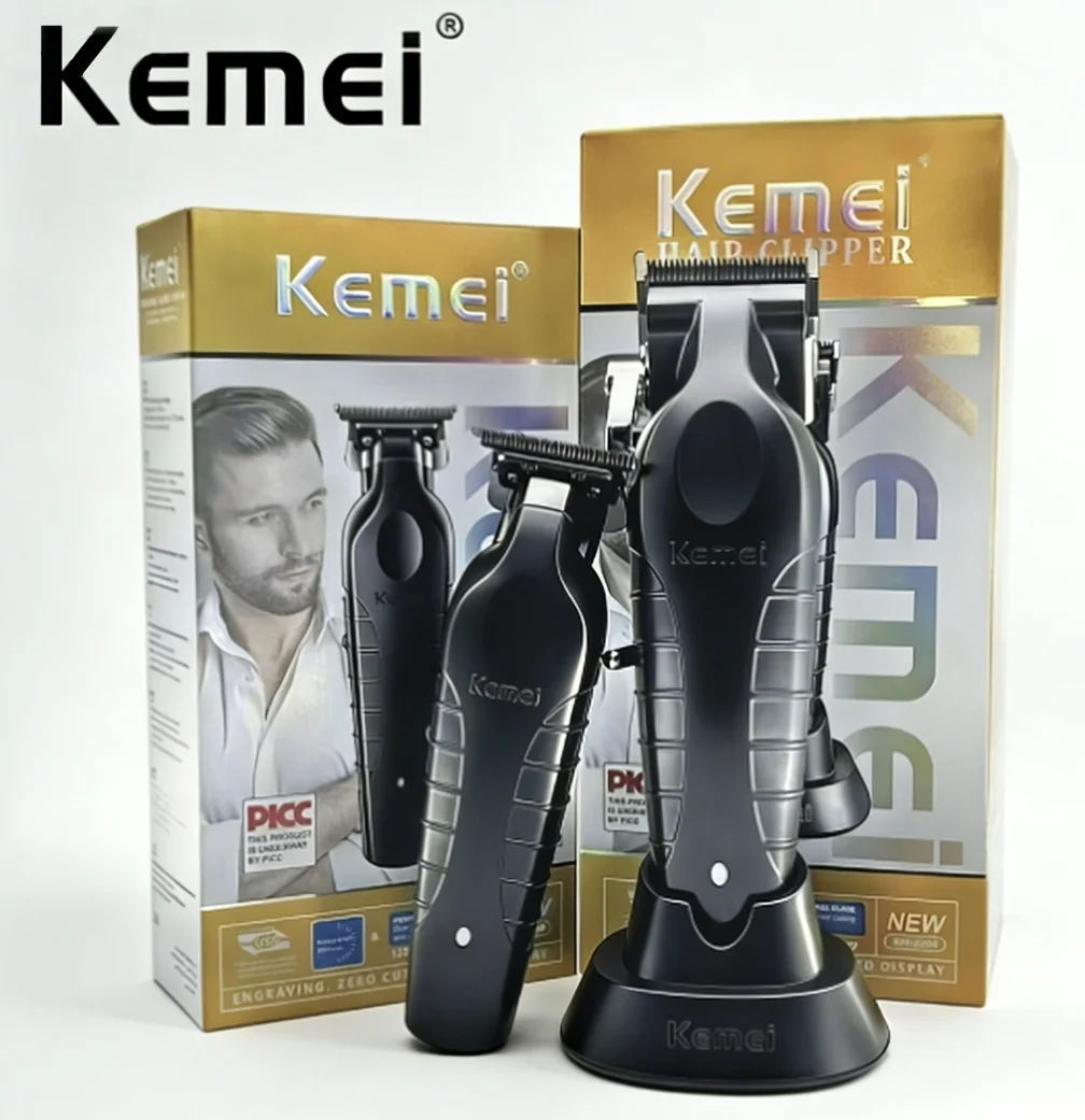 Kemai KM-2296 KM-2299 Professional Hair Clipper for Oil Head Carving,adjustable Hair Clipper with Charging Base,ideal for Salons