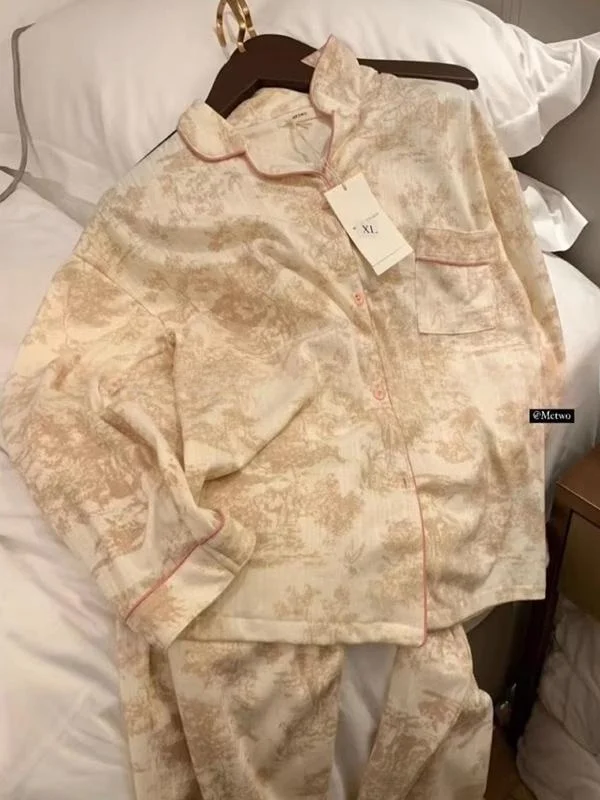 100% Pure Cotton Sleepwear Women's 2026 New Spring Autumn Winter Double Layer Gauze Baby Cotton Postpartum Home Clothes Set