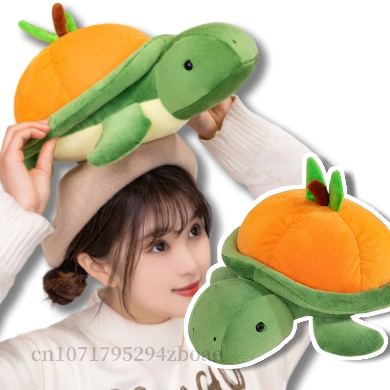 Creative Fruit Turtle Plush Doll Pillow Orange And Turtle Fun Combination Plush Toy Decorated Bedroom Sofa Gift For Boy And Girl