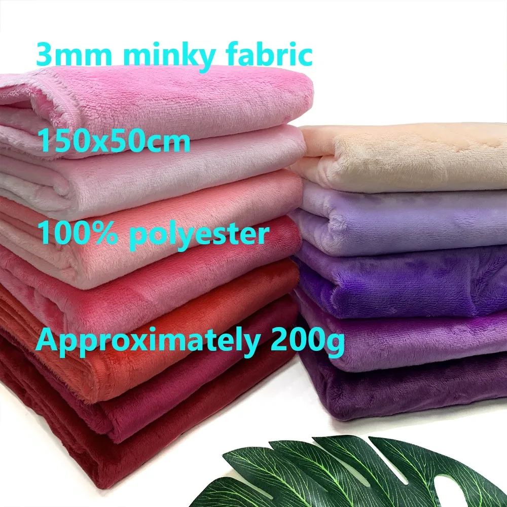 3mm Beautiful DIY Sewing Fabric 150x50cm 100% Polyester Eco-friendly Faux Fur Fabric Antibacterial plush Fabric By The Meter