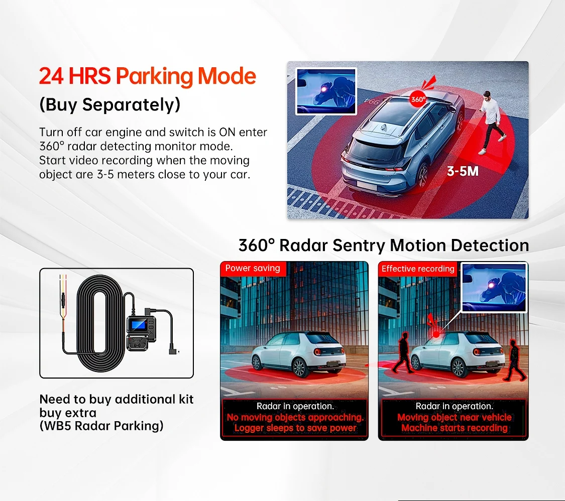 XUOIB i9pro 4CH Dashcam 4K Front 360° 4" WiFi GPS Nachtsicht DVR Unterstützung 24H Parküberwachung&256G Max – Detail 15