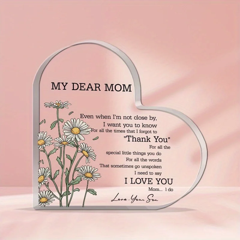 Love-themed Daisies Acrylic Decorative Piece Mother's Day Gift Birthday Gift  Mom Souvenir Shooting Props High Appearance