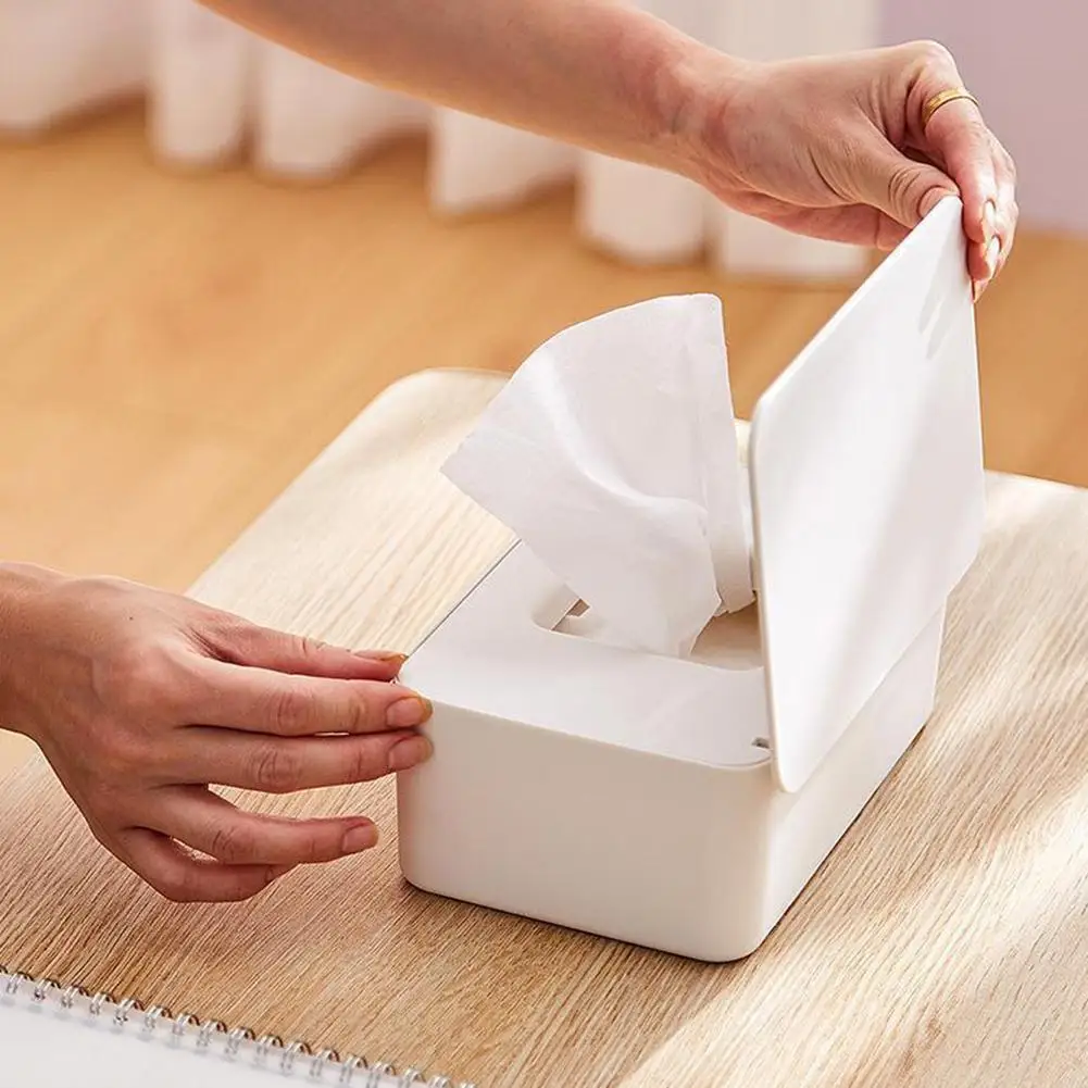 New Wet Tissue Box With Lid Dustproof Wipes Dispenser Portable Storage For Car Home Office Desktop Organizer view 4
