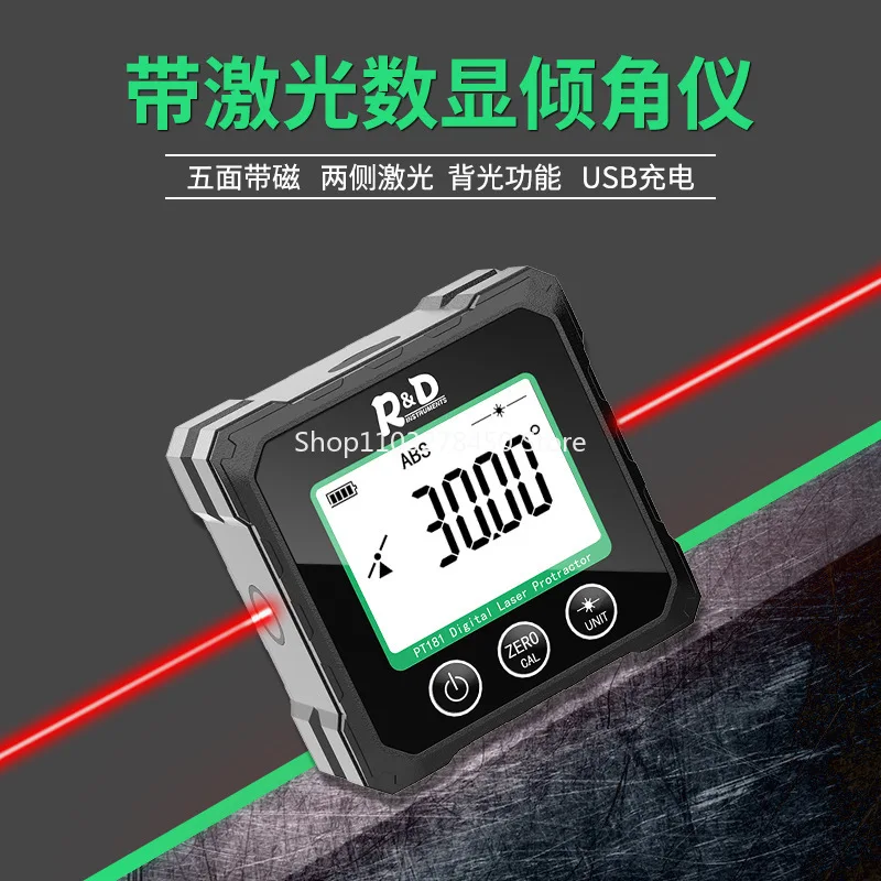 

Digital Inclinometer with Laser Electronic Inclination Box Goniometer with Magnetic Angle Meter Measuring Slope Level