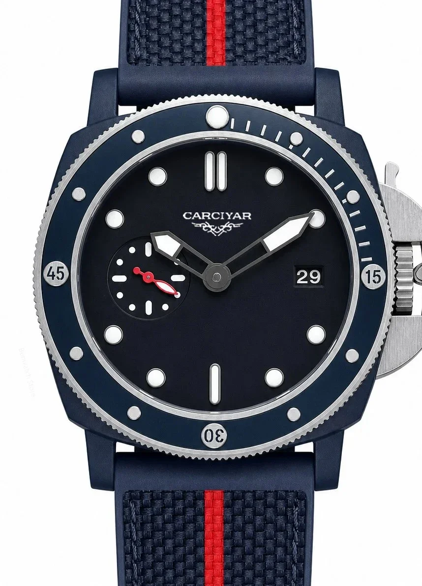 46mm Men's Automatic Mechanical Watch with 904L Stainless Steel Case, Full Functionality, World Time