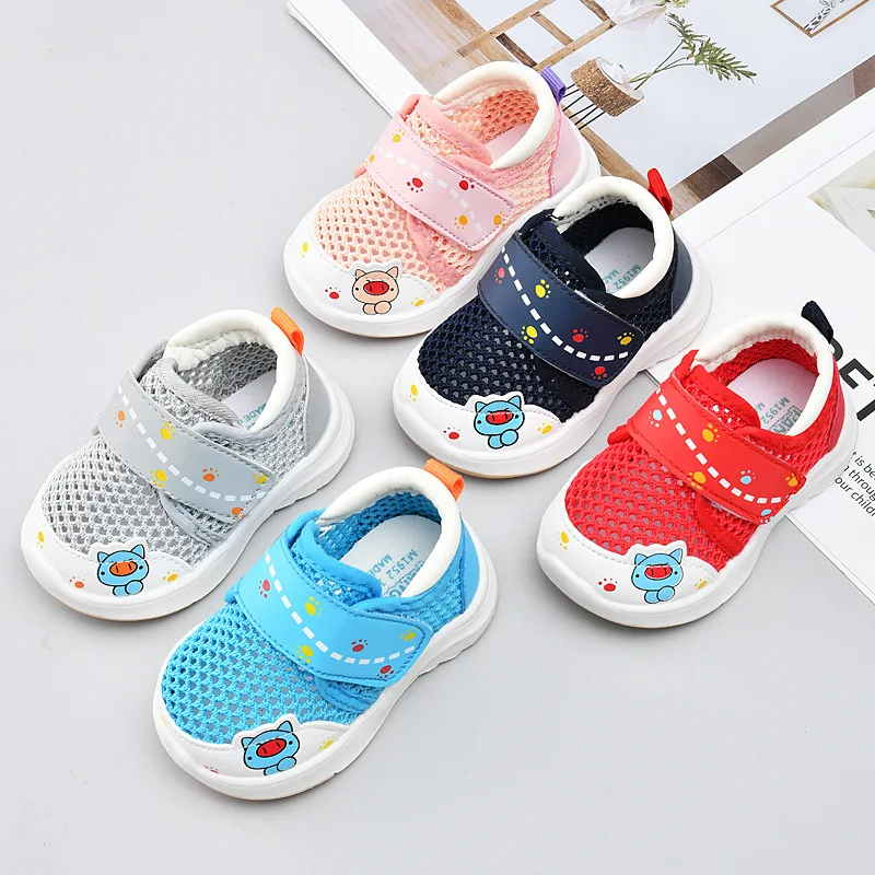 Toddler Shoes Female Summer 0 1-3 Years Old 2 Soft Bottom Spring and Autumn Male Baby Sandals Breathable Mesh Shoes Baby Shoes