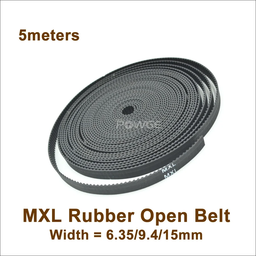 POWGE 5meters MXL Open Timing Belt Width 6.4/9.4/15mm MXL 025