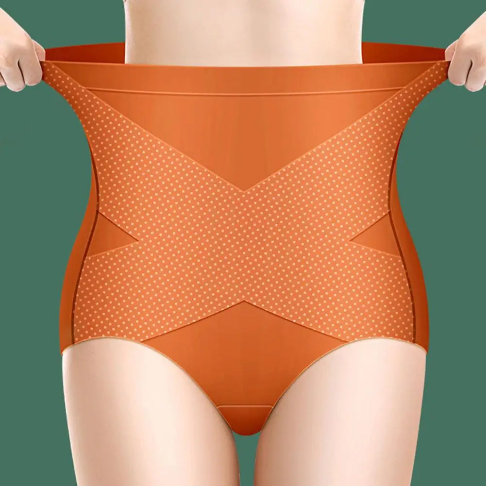 High Elasticity 3D Hip Lift Lady Panties Ice Silk High Waist Control Tummy Slimming Panties for Inside Wear