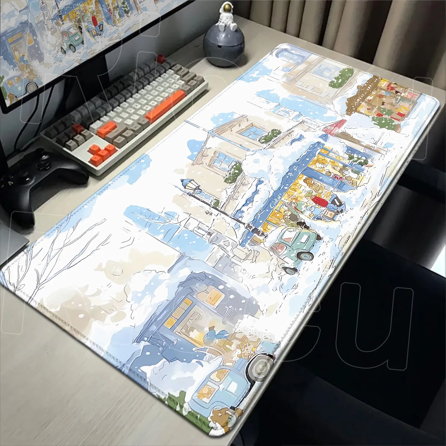 Warm-Toned Calming Anime Landscape Desk Mat 500x1000mm XXL Gamer Mouse Mat Office Table Mats Kawaii Mouse Pad Gaming Accessories
