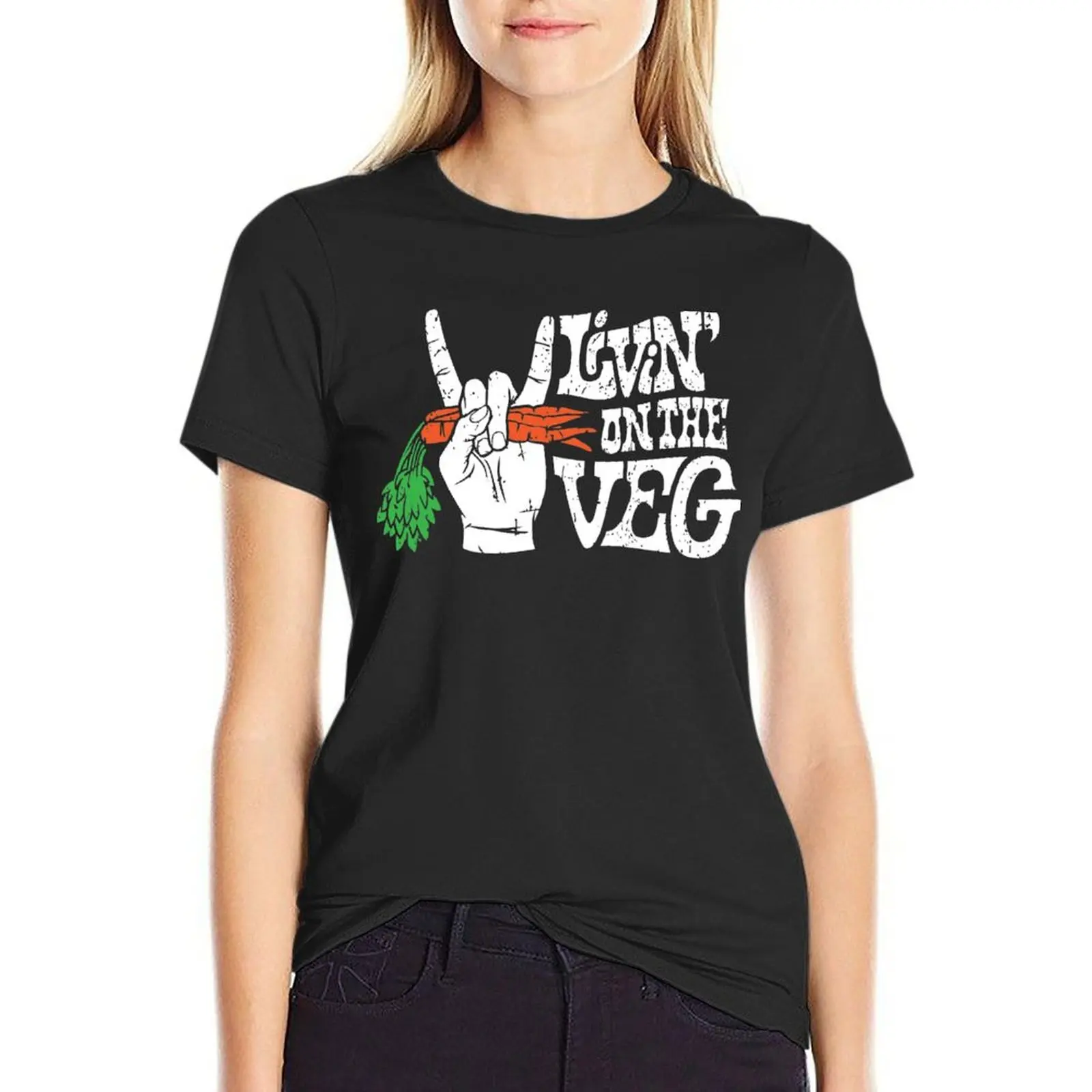 

Livin' on the Veg T-Shirt oversized shirts graphic tees cute clothes Womens clothing