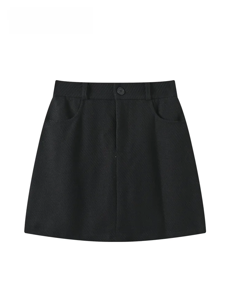 

Юбка А-силуэта больших размеров для женщин, повседневная, осенне-зимняя, новинка, стройнящая, универсальная, из полиэфирного волокна, фасон «груша»