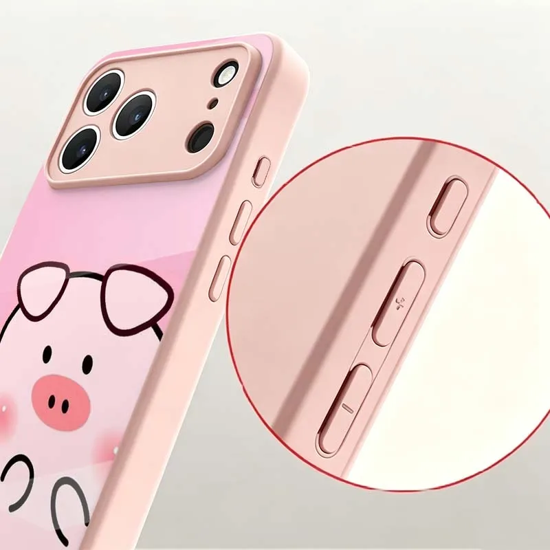 Cartoon Pink Pig Cover For Xiaomi Mi 17 15 14T 14 13T 13 12 11i 11X 11 10T 10i 10s Pro Max Lite Glass Phone Case view 6