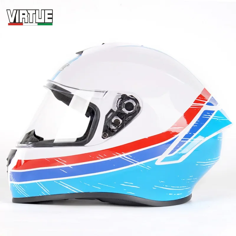 VIRTUE Electric Bicycle Motorcycle Helmet Men's and Women's DOT Full Helmet Cascos Para Moto  Full Face Helmet  Motocross 헬멧