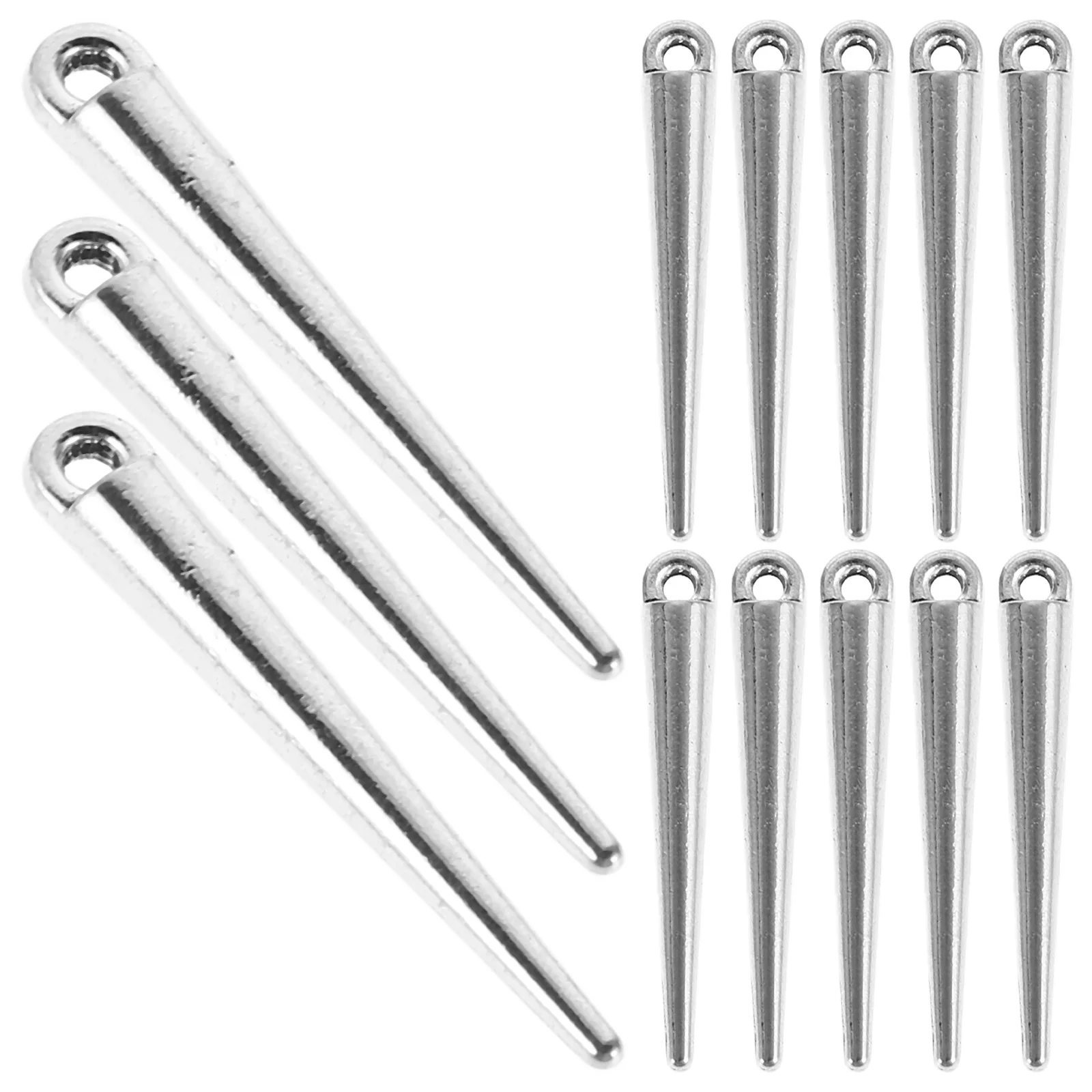 

30pcs Metal Cone Charms Zinc Alloy Spike Pendants For Jewelry Making Diy Necklace Drop Dangle Charm Supplies Vintage Punk Style